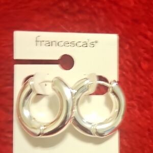 Francesca's Collections Shiny Silver Earrings